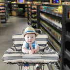 Shopping Cart Cover for Baby boy Girl, Grocery Cart Cushion Liner, Infant High Chair Cover,Grey Strip