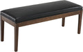 PU Leather Dining Bench Upholstered Entryway Bench Farmhouse Shoe Bench Seat Ottoman for Hallway Living Room Bedroom End of Bed Dining Room Kitchen, 45.5" Long, Black
