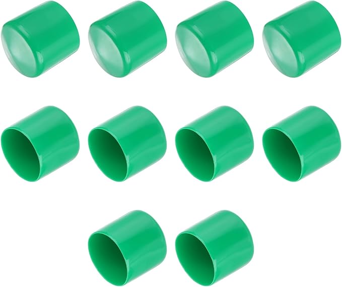 uxcell 10pcs Rubber End Caps 48mm(1 7/8") ID Vinyl Round End Cap Cover Screw Thread Protectors Dark Green