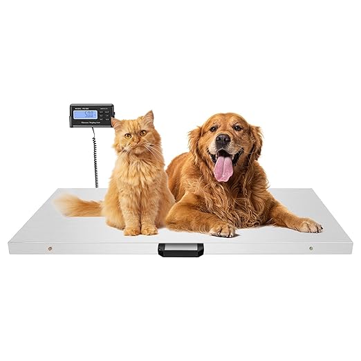 Dog Scale,1100Lbs Digital Livestock Scale,Large Pet Vet Scale,Stainless Steel Platform Electronic Postal Shipping Scale for Heavy Duty Large Hog Sheep Goat Pig Sheep 500 KG
