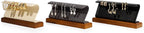 Solid Wood Jewelry Earrings Display Stand Small Jewelry Display for Long Earrings(Black)