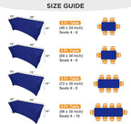 SEPARO Spandex Table Cover 2 Pack 6Ft Royal Blue Fitted Tablecloths,Washable Wrinkle Resistant Stretch Table Cloth Rectangle for Party Hosting Supplies,Wedding Decorations,Vendor Display,Banquet