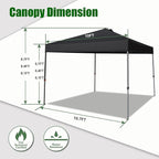 Eurmax USA NOMATTER ONE-Person Open&Close 10x10ft Pop Up Canopy Tent，Portable Shelter Canopy for Outdoor Events，Instant Canopies, Temporary Sunshade,Bonus 4 Sand Bags(Hi-Vis Green)