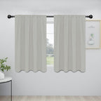 Easy-Going Rod Pocket Blackout Curtains for Bedroom, Room Darkening Window Curtains for Living Room, Thermal Insulated Noise Reduction Solid Window Drapes, 2 Panels(42x45 in, Greyish White)