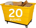 Commercial 20 Bushel Utility Cart with Steel Base, Poly Box Basket Truck, Laundry Cart, and Rolling Trash Bin, 51.5-Inch x 35.5-Inch x 36-Inch, 1000 Pound Weight Capacity, Yellow