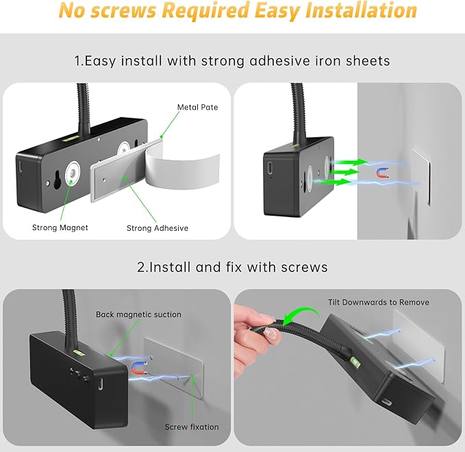 Lightbiz Picture Light, 20inch 6000mAh Rechargeable Picture Lights for Wall Battery Operated Wall Lights with Remote, 3 Colors Paintings Light Dimmable Art Light for Artwork, Gallery (Black)