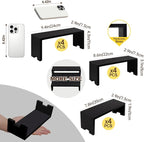4 Set 12Pcs Black Display Riser for Vendors Event Wood Risers Cupcake Stand 3 Tier Racks Decor Stands Perfume Organizer Dessert Stands for Party