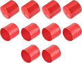 uxcell 10pcs Rubber End Caps 41mm ID Vinyl Round End Cap Cover Screw Thread Protector Red