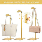 Purse Display Stand, 3 Pack Purse Stands for Display, Gold Heavy-Duty Steel Handbag Hanger Adjustable Bag Holder Purse Rack for Retail, Boutiques, Shop RCS 50% Recycled post-consumer metal