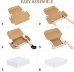 RLAVBL 13x10x3 Shipping Boxes Set of 25, White Corrugated Cardboard Box for Packing, Mailing, Business