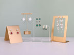 GemeShou 3pcs clear earring stand jewelry display for show, acrylic earring holder hanger for women, small earring jewelry display for selling Photo【Acrylic Earring L Stand-3pcs 】