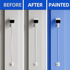 Delamu 128in Cord Hider for 1 Cord, Self-Adhesive Cord Covers for Wires on Wall, Easier Install Wire Covers for Cords on Wall, Cable Wire Hider, Cable Cover Management Raceway, W0.48 H0.3in, White