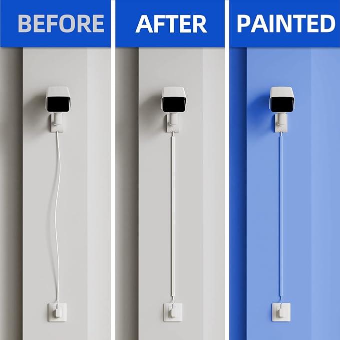 Delamu 128in Cord Hider for 1 Cord, Self-Adhesive Cord Covers for Wires on Wall, Easier Install Wire Covers for Cords on Wall, Cable Wire Hider, Cable Cover Management Raceway, W0.48 H0.3in, White