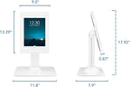 Mount-It! Anti-Theft Tablet Kiosk, Locking Countertop Tablet Enclosure with Freestanding Base, Universal Enclosure for iPads Gen 7, 8, 9 and 10, iPad Pro, iPad Air, White