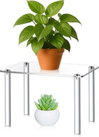 Extra Large 6mm Thick Acrylic Rectangular 4-leg Display Risers, Acrylic Plant Stand, Clear Shelf Riser Display Stands for Decor Collectibles Figures (1 Pcs,12×8×8in)