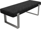 VANT Upholstered Bed Bench - Weave Prestige - Brushed Nickel - Contemporary Modern, Bedroom Bench Seat, Hallway, or Entryway