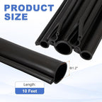 MECCANIXITY 10ft Cable Management Sleeve, 1.2 Inch ID Flexible Cord Wires Hider Cover Insulation Snap-fit Protector for Substation, High-Voltage Electrical Networks, Black