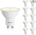 BUBO GU10 LED Bulb 6W Equivalent 50W, 3000K Warm White 650 Lumens, Non-Dimmable GU10 Bulb Replacement for Track Lighting, MR16 LED Bulb for Kitchen, Range Hood, Living Room, Bedroom, 10 Pack