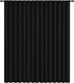 Hiasan Privacy Room Divider Patio Sliding Door Curtain Extra Wide Blackout Thermal Insulated Curtains with Back Tab & Rod Pocket for Bedroom Partition Living Room (120 x 108 Inches, Black)
