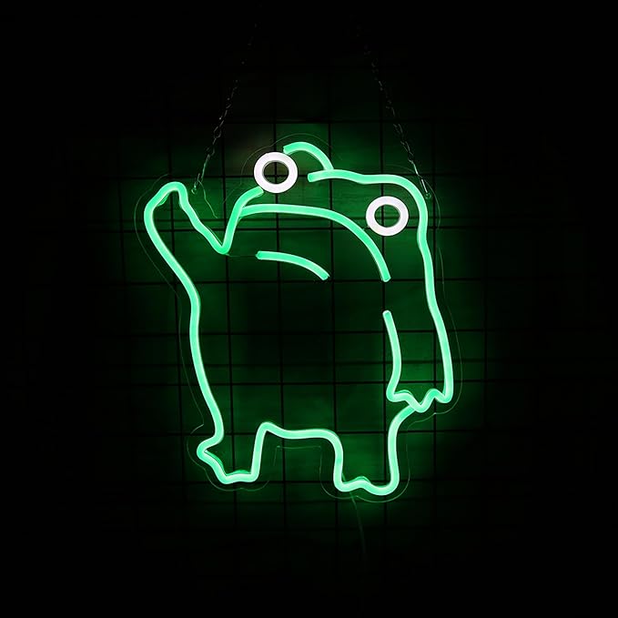 Frog Neon Sign for Room Wall Decor Neon Frog Light Up Sign Led Wall Art Holiday Birthday Gift