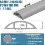Floor Cord Covers for Wires 3.3FT Cable Hider Wire Cover Self Adhesive Cord Hider Floor for Offices, Homes, Workshops, Warehouses Cable Cavity 0.39" W x 0.27" H