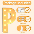 Marquee Letters 3 Feet Tall Large Light Up Letters P Happy Birthday Decorations Marry Me Proposal Engagement Party Decor Yellow Light Birthday Decorations Balloon Arch Kit Foam Sign P