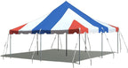 TentandTable 20' x 20' Premium Canopy Tent, Red/White/Blue, Outdoor Pole Tent, 40-80 Person Capacity for Parties, Weddings, Events, Commercial, Residential Use, Large Heavy Duty Vinyl Canopy Tents