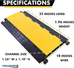 Kable Kontrol Atlas Cable Protector Wire Ramp - 5 Channel Bulk Wholesale Pallet – 10 Pcs - 35” Long Black & Yellow - 24000 Lbs Load Capacity - Rubber Speed Bump Wire Protector Cord Cover - CP9975
