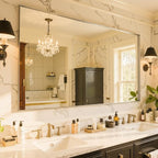 48"x36" Silver Framed Bathroom Mirror, Large Rectangular Vanity Mirror, Aluminum Metal Frame, Wall Farmhouse Modern Wall-Mounted Mirrors for Bathroom, Bedroom, Living Room, Over Sink