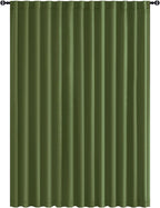 Hiasan Christmas Patio Sliding Door Privacy Room Divider Curtain Blackout Thermal Insulated Curtains with Back Tab & Rod Pocket for Glass Door, Bedroom Partition Office(100 x 96 Inches, Olive Green)