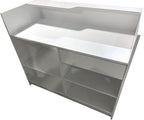 Only Hangers Display Checkout Register Stand with Drawer and Counter Space - Avilable in White, Black, and Maple (Ledge Top, White, 48")