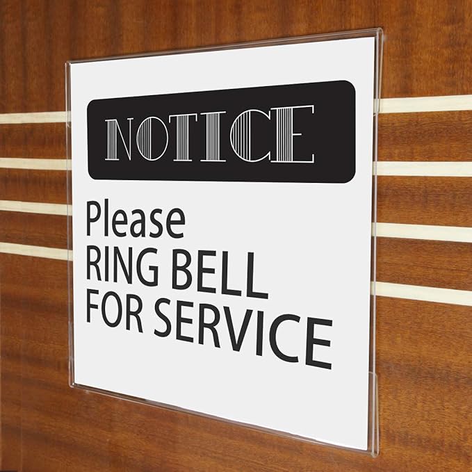 NIUBEE Acrylic Sign Holder 14x11 Inches Horizontal, Clear Plastic Wall Mount Sign Holder Poster Paper Holder with Double Sided Adhesive Tape for Office, Home, Store, Restaurant-No Drilling(6 Pack)