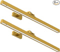 Picture Lights for Wall, 2PCS 24in Battery Operated Picture Light for Paintings CCT Dimmable Recharging Battery Wall Lamp with Remote Control for Living Room Gallery Dartboard Gold Color