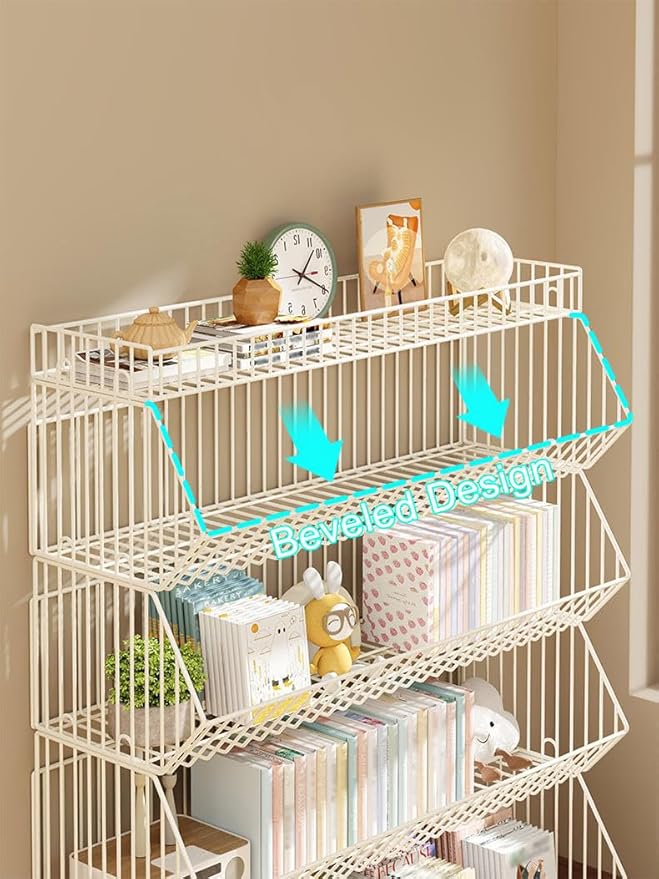 Commercial Metal Storage Rack with Wheels, 4-Tier Display Shelf for Retail Store, White (White, 23.6 x 13.7 x53.9inch)