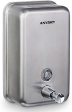 Commercial-Grade Manual Soap Dispenser, Durable Brushed Stainless Steel Finish, 37oz (1100ml) Liquid, Wall-Mounted for Bathroom & Kitchen