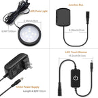 YGS-Tech LED Puck Lights, Under Cabinet Lighting Black Trim, 3000K Warm White, CRI90+, Touch Dimming, All Accessories Included, Under Counter Lighting for Kitchen, Closet Lights, Safe Light, 3-Pack