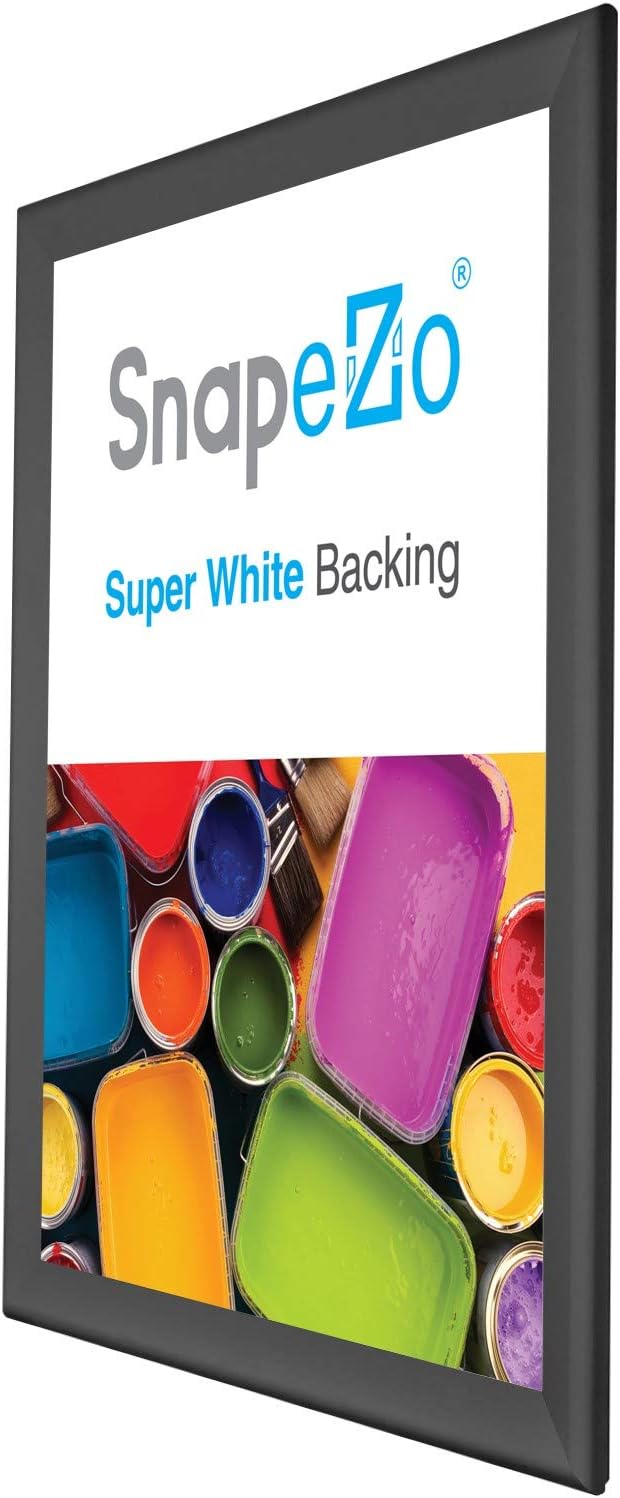 SnapeZo Poster Frame 36x48 Inches, Black 1.7 Inch Aluminum Profile, Front-Loading Snap Frame, Wall Mounting, Wide Series
