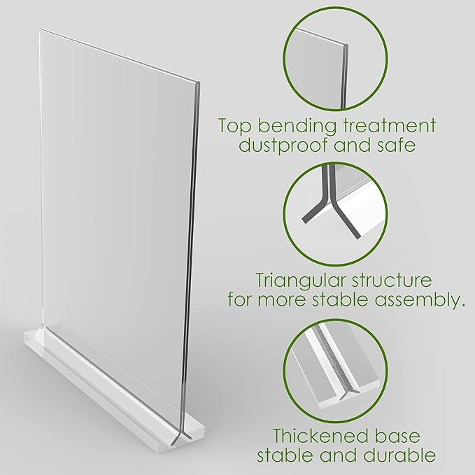 newnewshow 4x6 Inch Clear Acrylic Sign Holder, Display Stand, Plastic Card Holder for Business, Office, Retail (4x6 Inch 24 Pack)