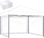 Instant Canopy Sidewalls for 10x10 Pop Up Canopy Tent, 300D Waterproof Material for Outdoor Events, Vendor Booths, and Privacy (Sidewalls Only, Canopy Not Included) (White, 10x10ft-clear Window)