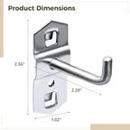 Pegboard Hooks 15 Pack, Square Hole Tool Storage Hangers, Metal Garage Organization Hooks, Heavy Duty Shelf Board Pegs for Workshop Wall Mount System