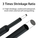 3:1 Ratio Heat Shrink Tubing Roll Adhesive Lined Industrial Marine Grade Dual Wall Heat Shrink Tube Waterproof and Sealed Black (1-1/2 inches(40 mm), 10 Feet)