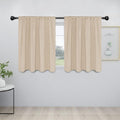 Easy-Going Rod Pocket Blackout Curtains for Bedroom, Room Darkening Window Curtains for Living Room, Thermal Insulated Noise Reduction Solid Window Drapes, 2 Panels(42x36 in, Beige)