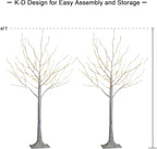 LIGHTSHARE 4 Feet 48L LED Birch Tree Lights, Pack of 2, Warm White, for Holiday Party and Christmas Decoration, Indoor and Outdoor Use