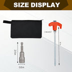 16 Pack Screw in Tent Stakes Heavy Duty,8 Inch Ground Anchors Screw in,Metal Stakes with Hex Head Driver,Camping Tent Accessories.(Orange)