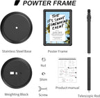 Sign Holder Floor Display Stand: 8.5 x 11 inch Adjustable Standing Signage Stand with Snap Frame for Malls Schools Restaurants (Black, 8.5 x 11" (2 PACK))