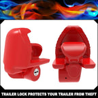 ROMON Red Trailer Hitch Locks with Keys, Universal Size Fit 1-7/8", 2", and 2-5/16" Coupler, Adjustable Heavy Duty Steel Trailer Tongue Lock for Boat, Trailers and RV, Anti-Theft Hitches, 1 Pack