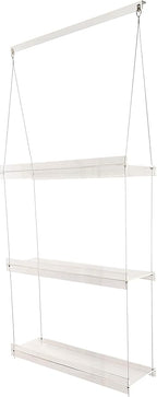 Hanging Acrylic Shelves for Windows (22" Wide, 3 Shelves - 46" Tall)