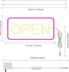 inSharePlus 16"x 9" LED Neon Open Sign for Business, with ON/OFF Switch adapter, Ultra Bright Lighted Sign Open, Electric Light up Sign for Stores, Restaurants Offices Retail Shops Window Storefronts
