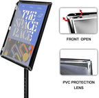 Poster Stand Holder Floor Sign Stands Advertising Display Stand-Oriented Signage Mall Shopping Guide Billboard Wedding Signs Meeting Poster Signs (Black, 11x17inches)