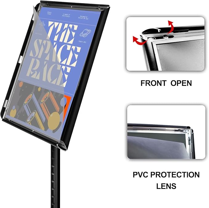 Poster Stand Holder Floor Sign Stands Advertising Display Stand-Oriented Signage Mall Shopping Guide Billboard Wedding Signs Meeting Poster Signs (Black, 11x17inches)
